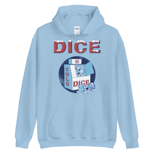 Roll A Crit ICE Dice hoodie lichtblauw katoen