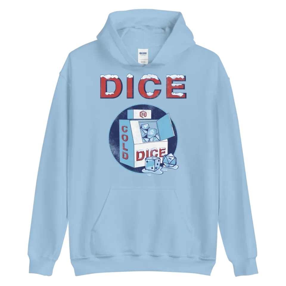 Roll A Crit ICE Dice hoodie lichtblauw katoen