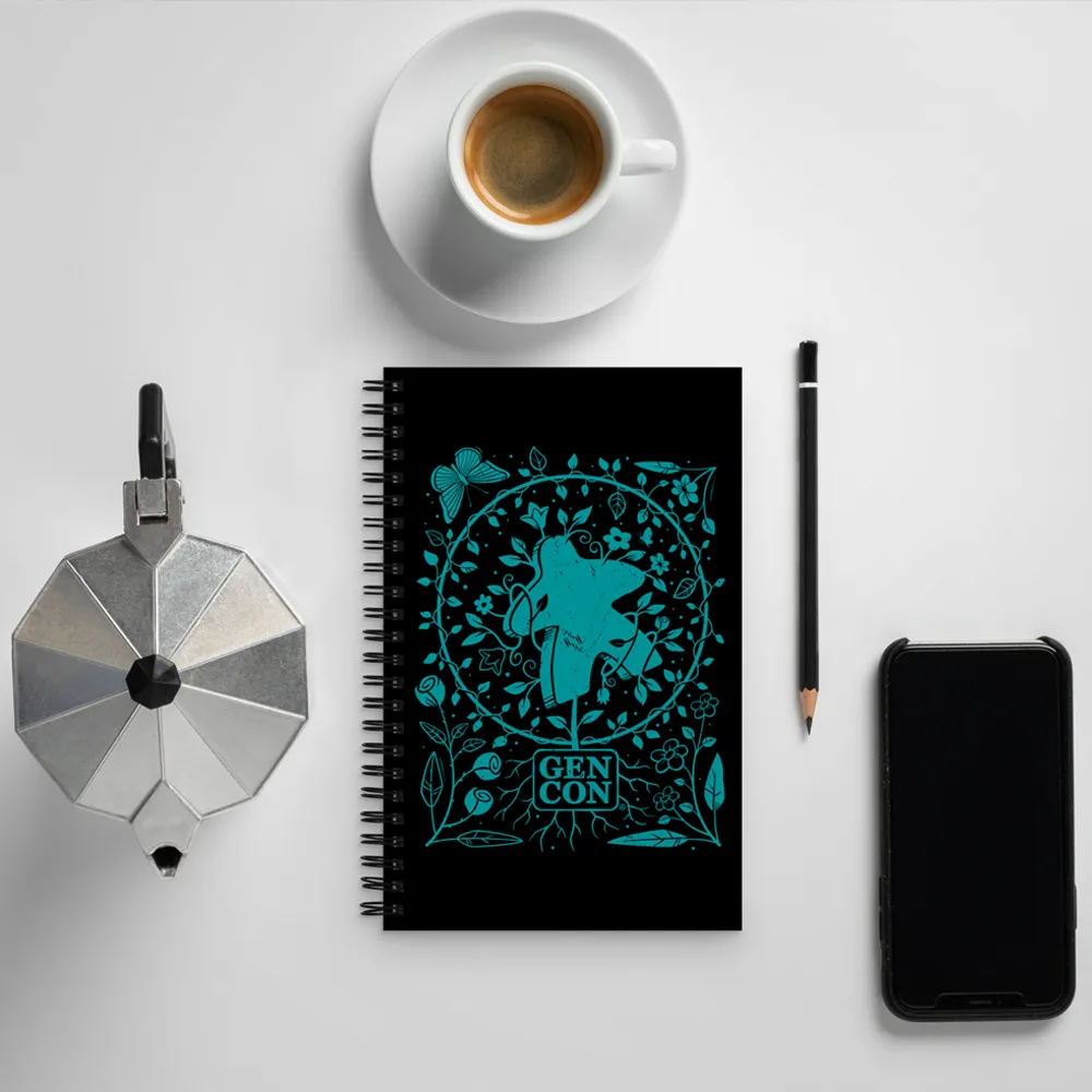Gen Con Botanical Meeple spiraal notebook gestippeld