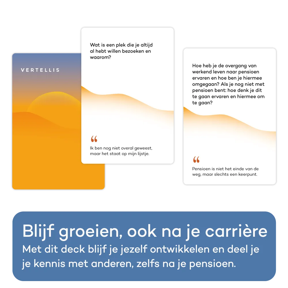 Vertellis Pensioen en Voldoening Deck kaartspel pensioen