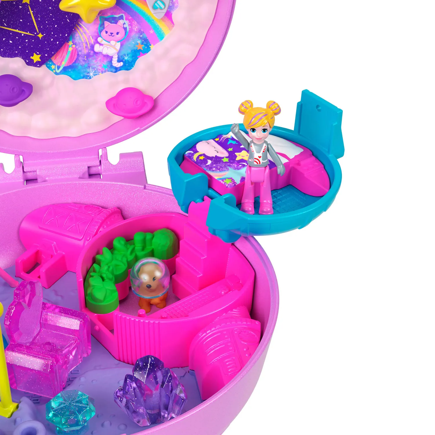 Polly Pocket Planeet compact poppenhuis ruimte