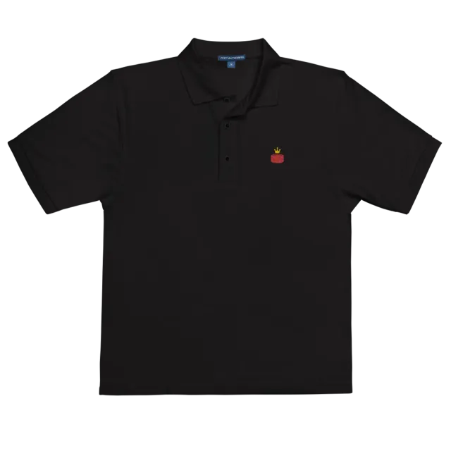 Roll A Crit King Me polo geborduurd zwart