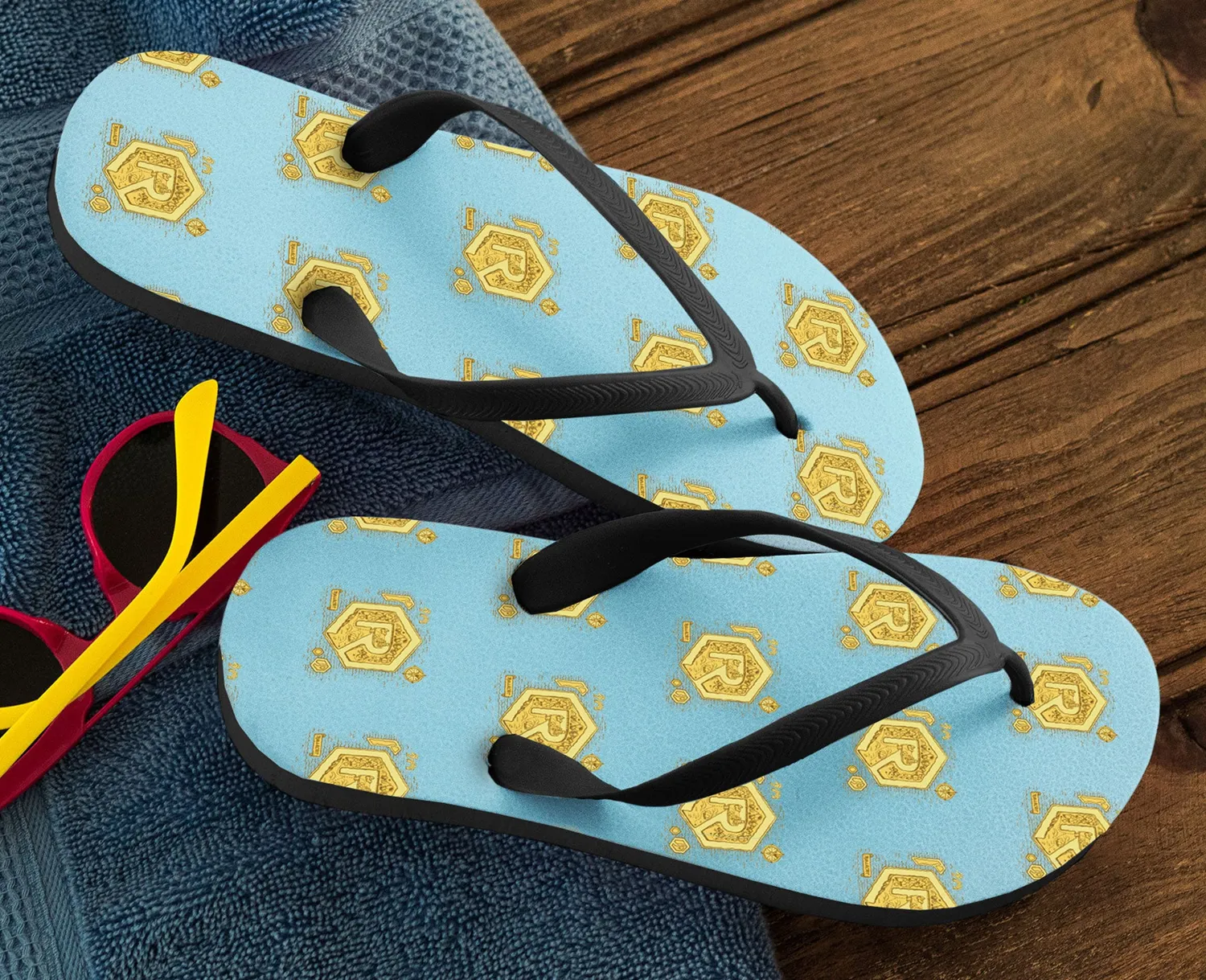 Rollacrit Island slippers maat M eilandkaart print