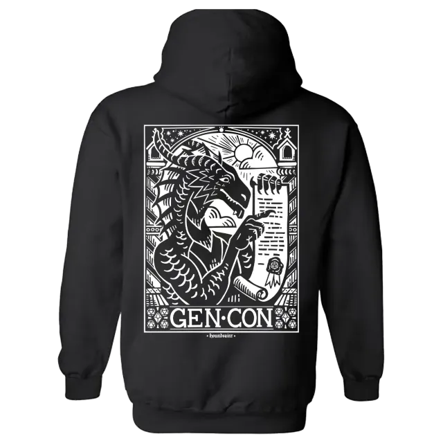 Roll A Crit Gen Con 2025 Genevieve Scroll Woodblock hoodie katoen