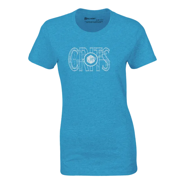 Roll A Crit RPG Crits fitted T-shirt aqua triblend M