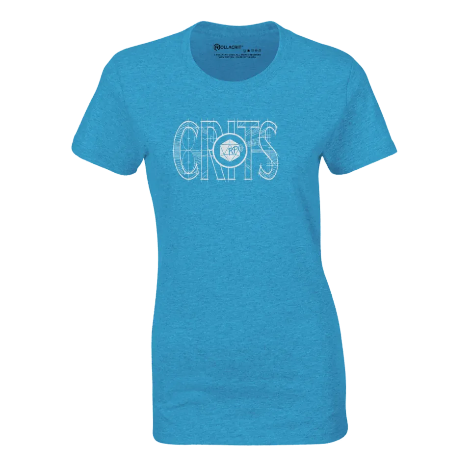 Roll A Crit RPG Crits fitted T-shirt aqua triblend M