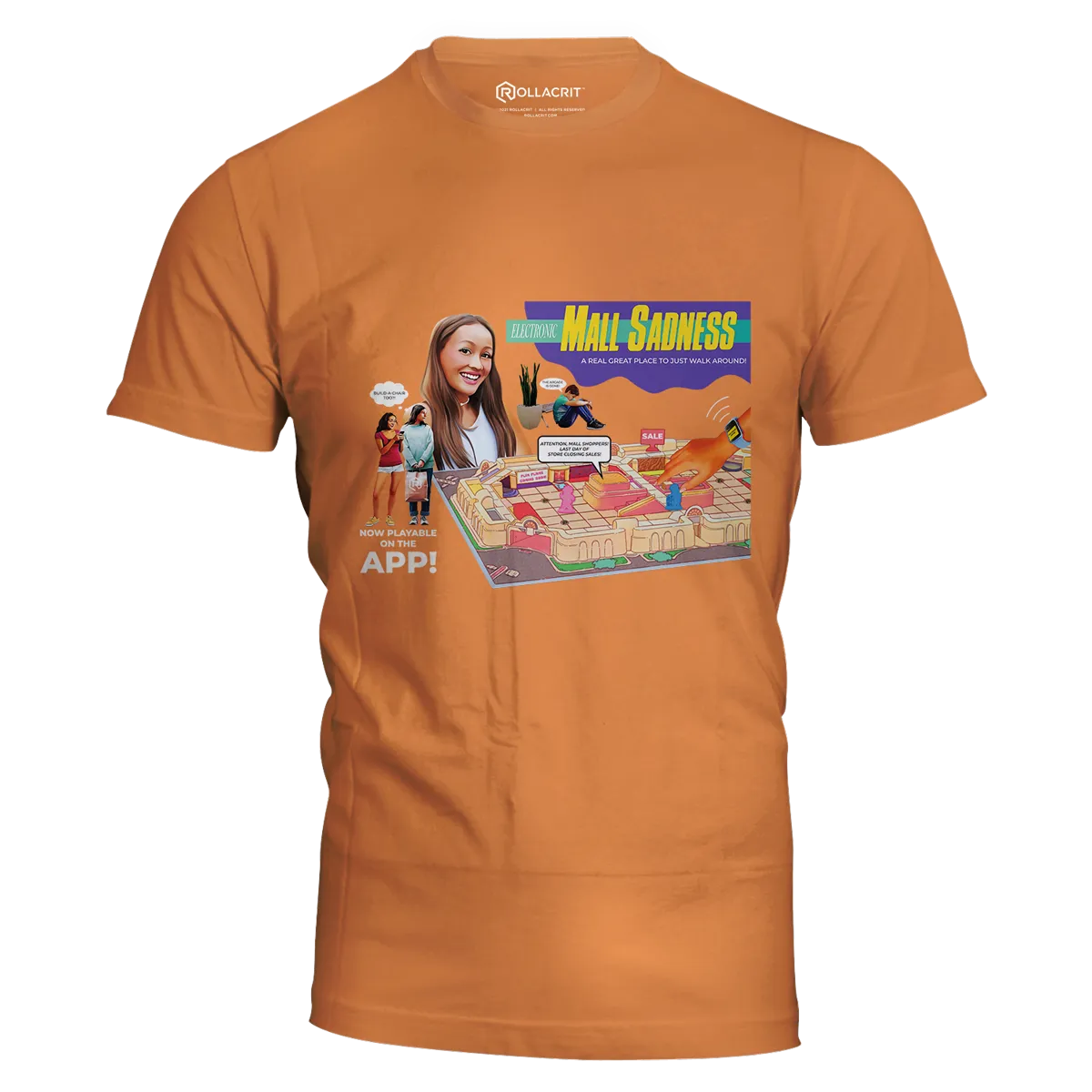 Roll A Crit Mall Sadness Slim Fit T-shirt berry katoen