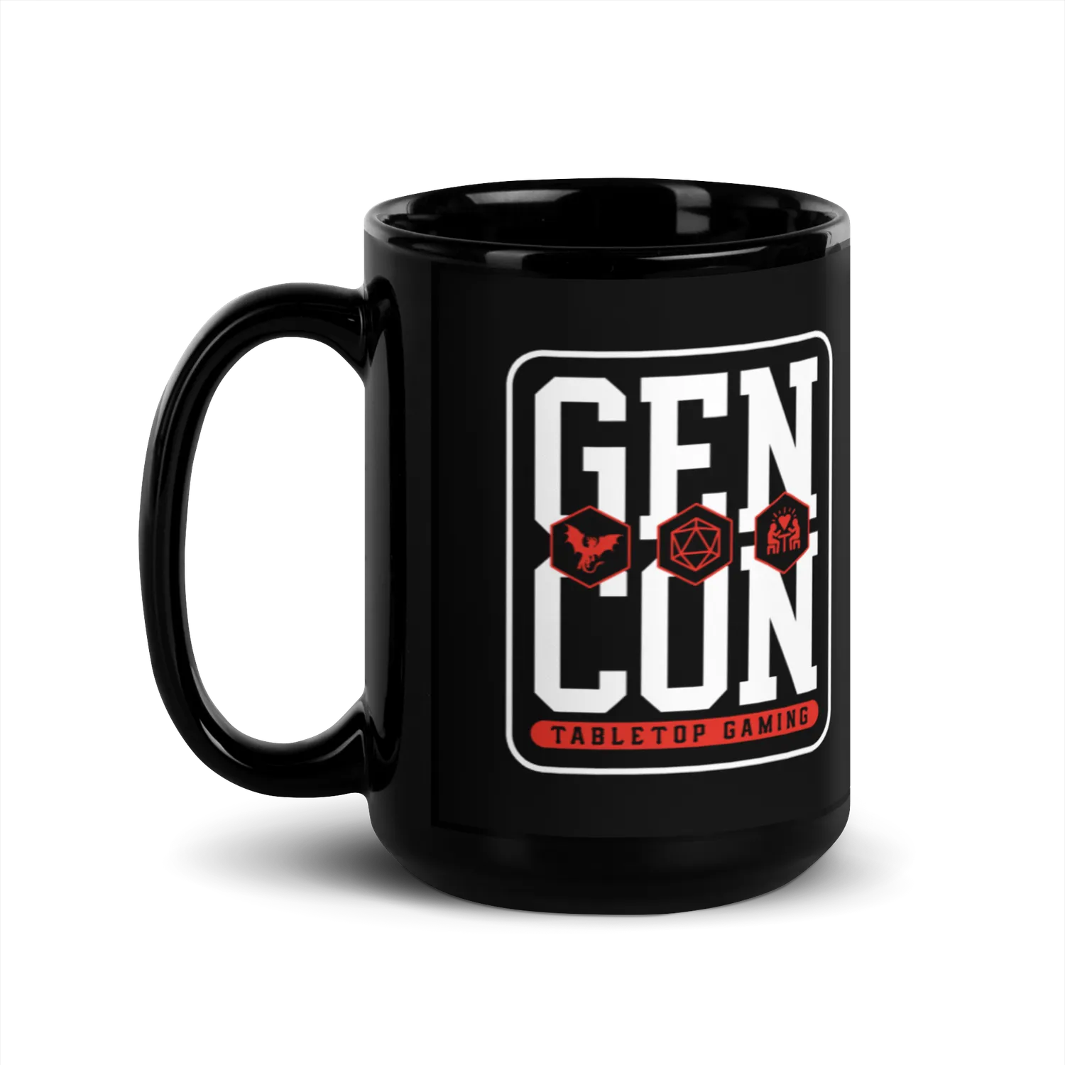 Roll A Crit Gen Con Icons mok keramiek zwart 11oz
