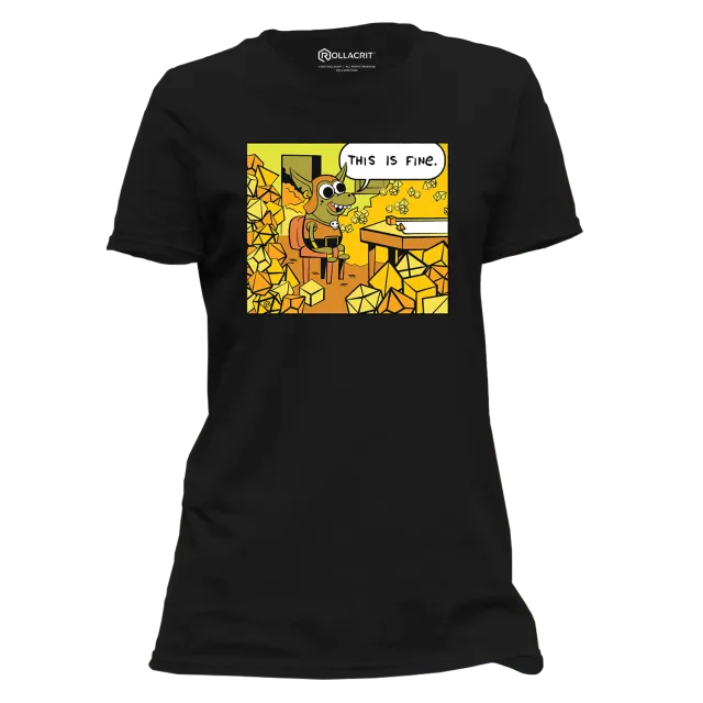 This Is Fine Dice Goblin T-shirt dames