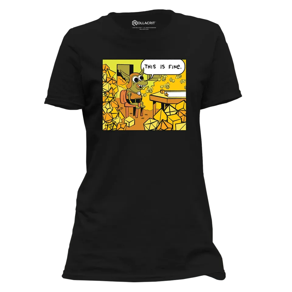 This Is Fine Dice Goblin T-shirt dames