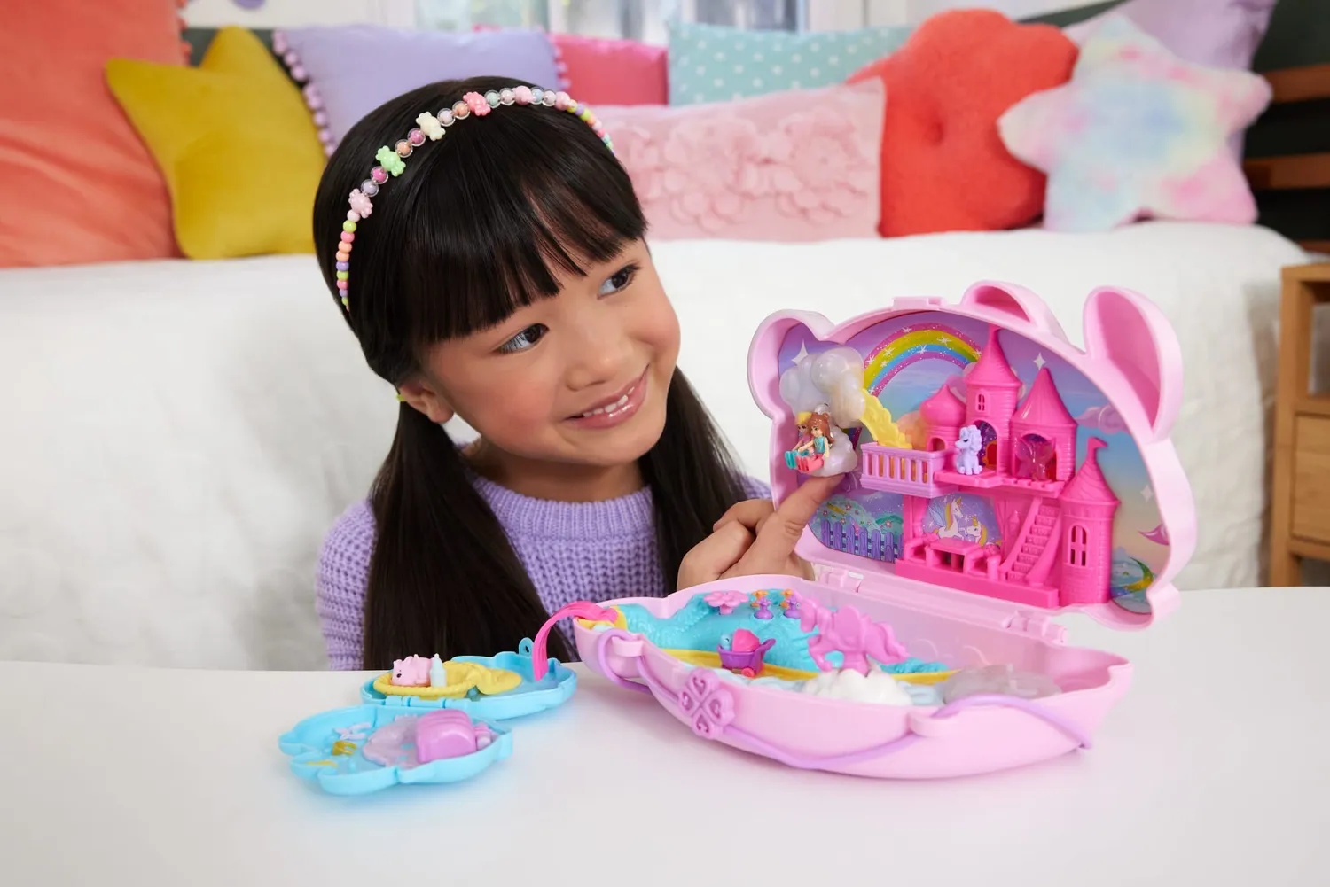 Polly Pocket Konijntjes speelset sprookjeskasteel 2 poppetjes