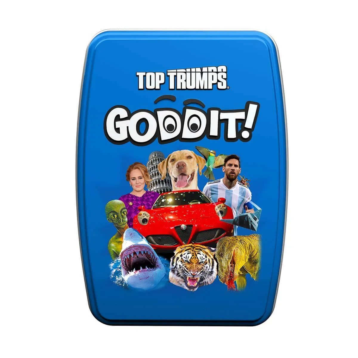 Top Trumps Goddit puzzel kaartspel 55 kaarten blik