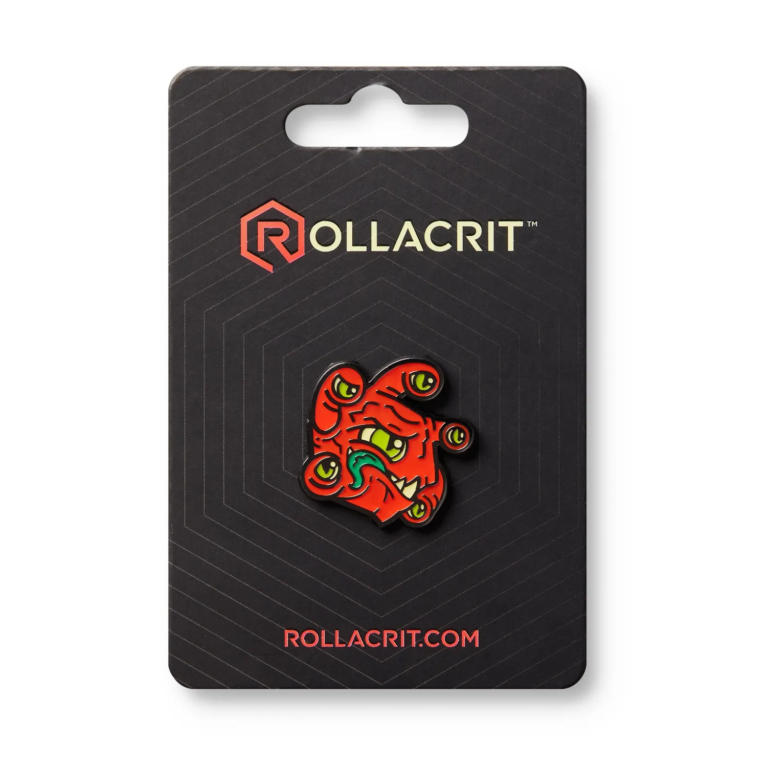 Roll A Crit Eye Tyrant emaille pin zwart