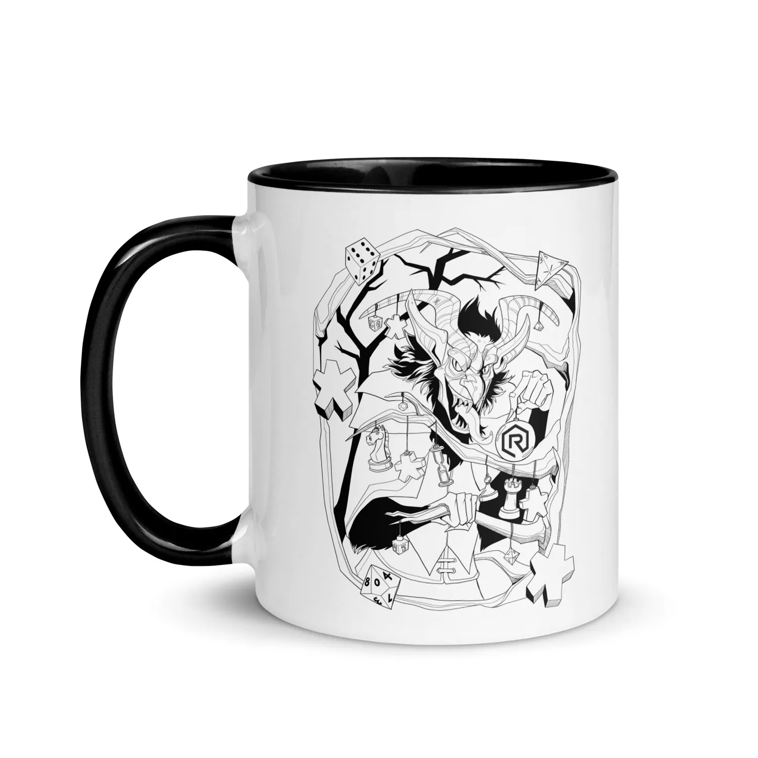 Roll A Crit Decorating Krampus mok keramiek 11 oz zwart