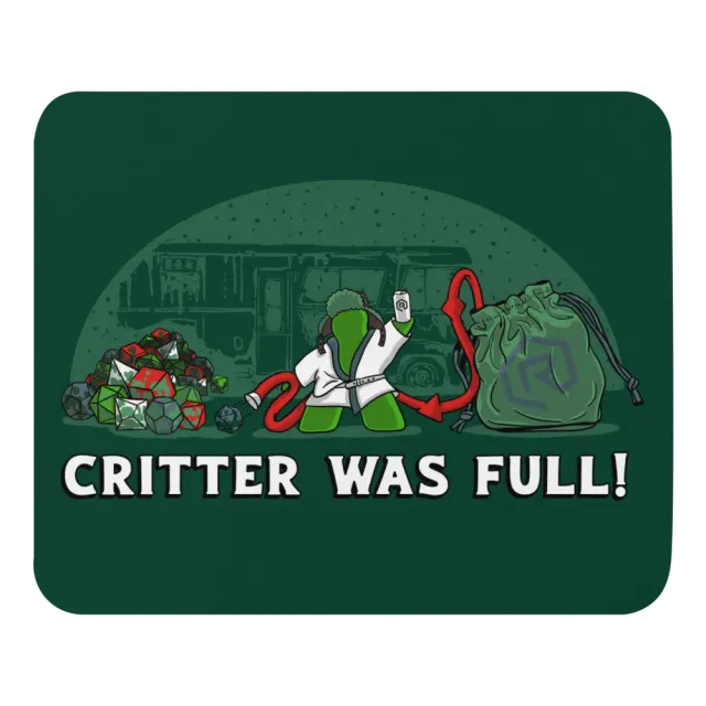 Roll A Crit Critter Was Full muismat winter 22x18 cm