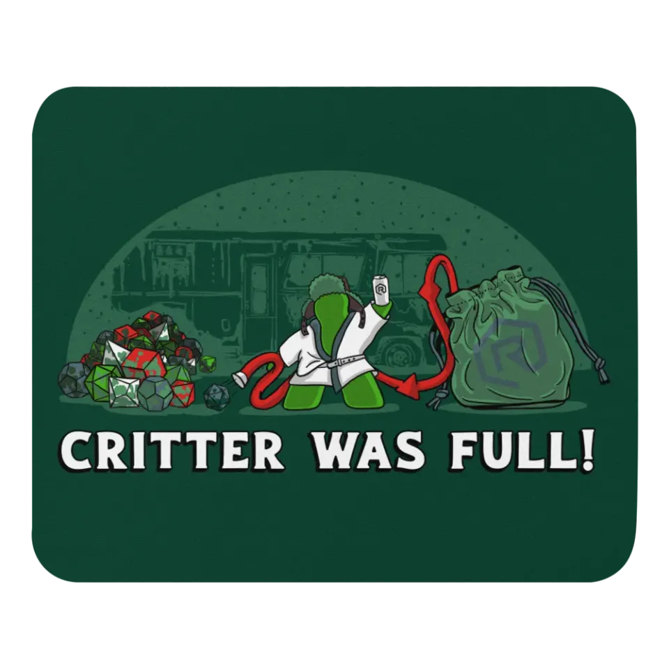 Roll A Crit Critter Was Full muismat winter 22x18 cm