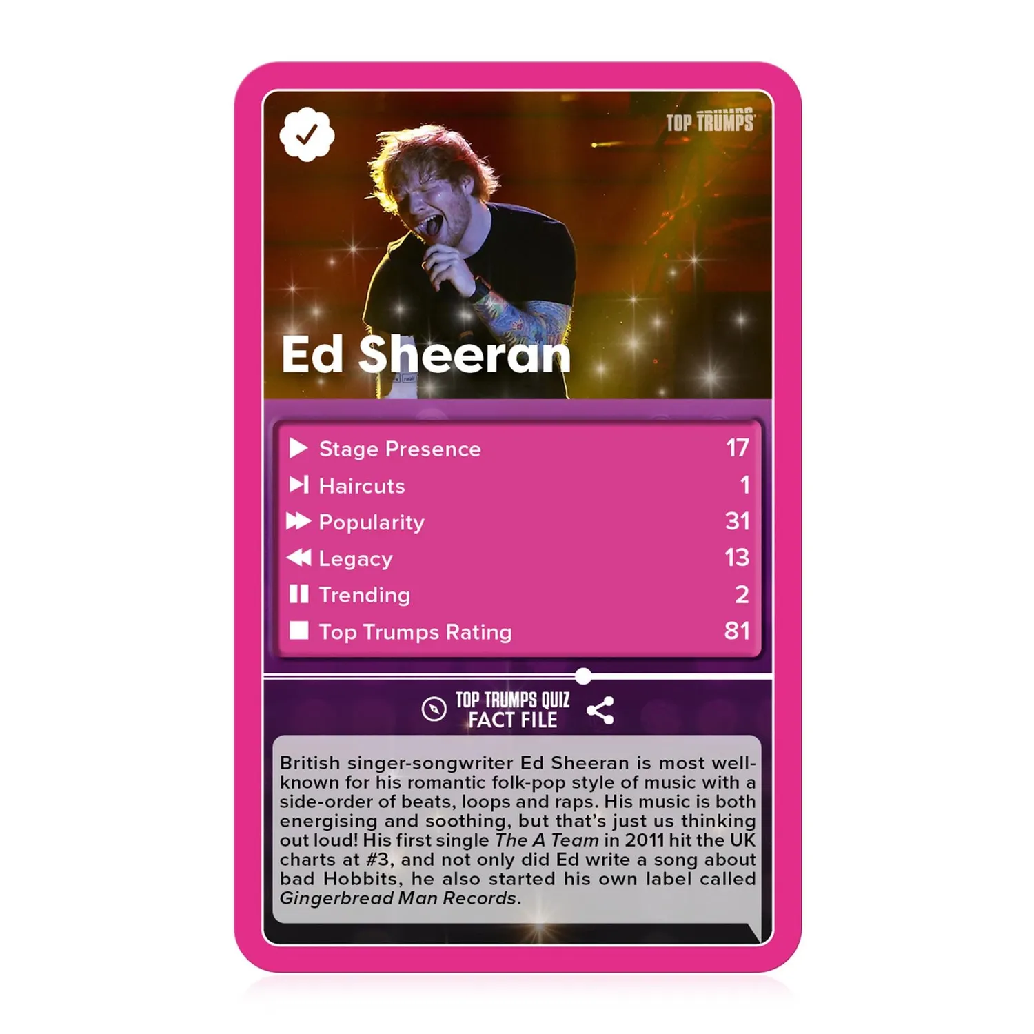 Top Trumps Popstars kaartspel 30 artiesten