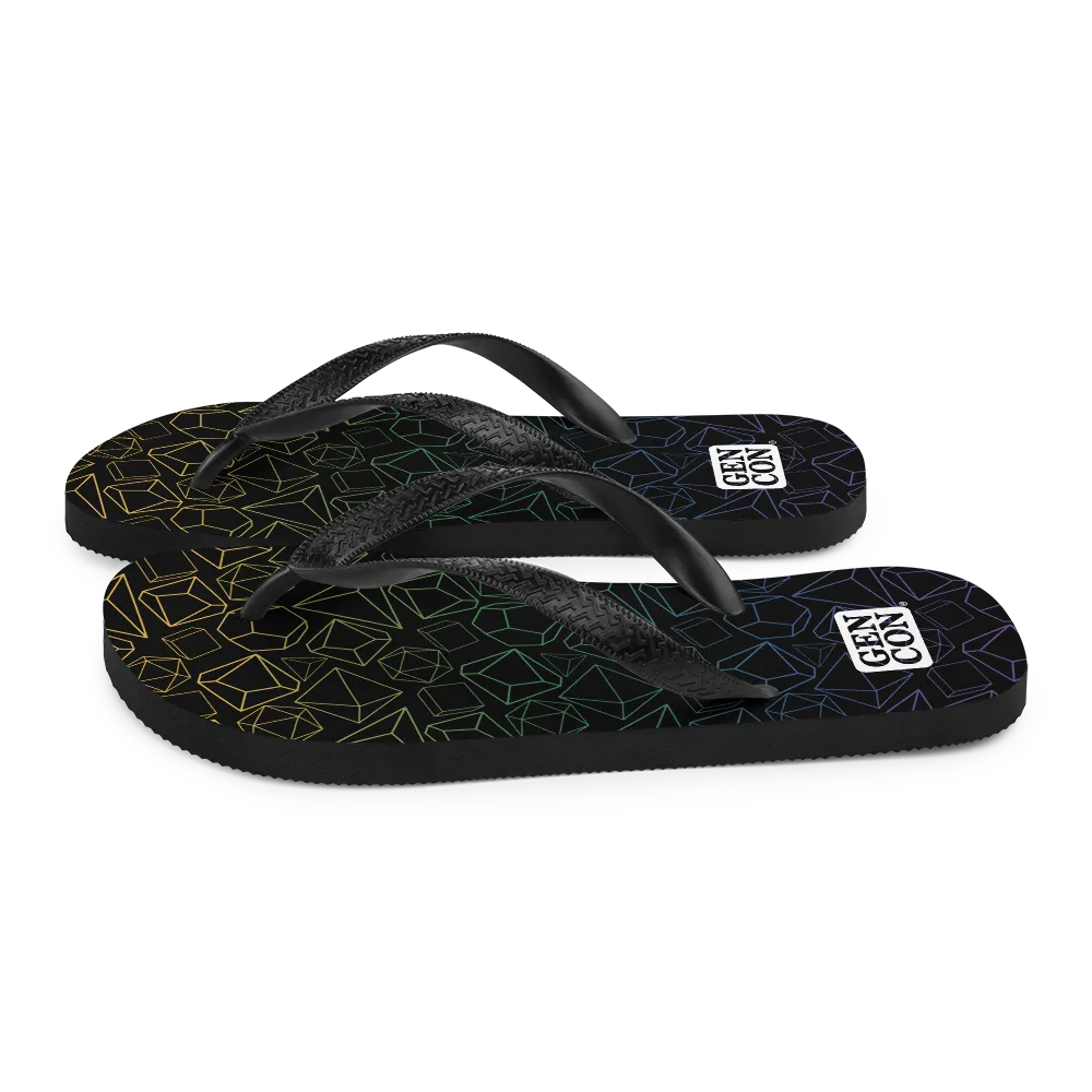 Gen Con Dice Pattern teenslippers zwart unisex