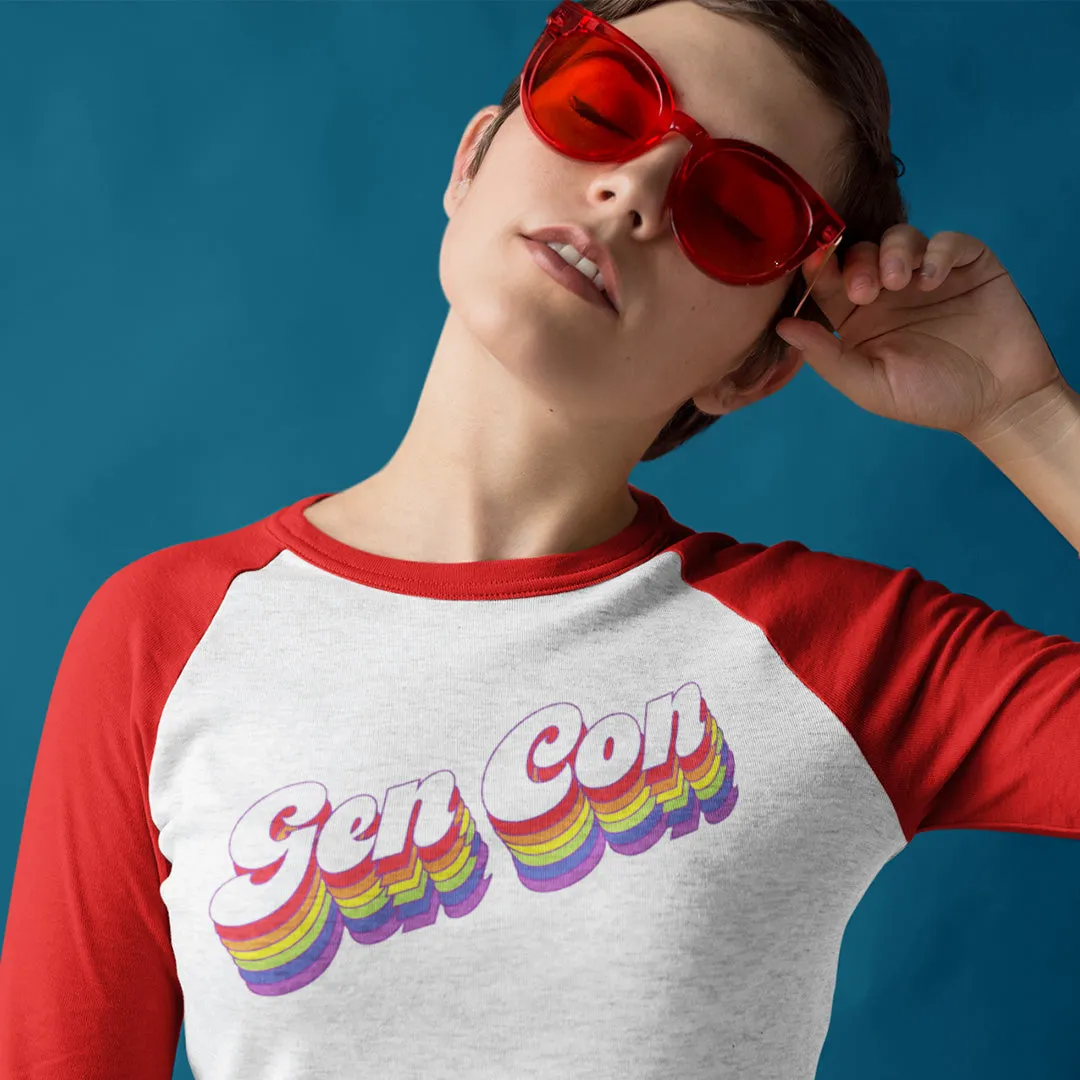 Gen Con Retro Rainbow Pride raglan T-shirt maat M