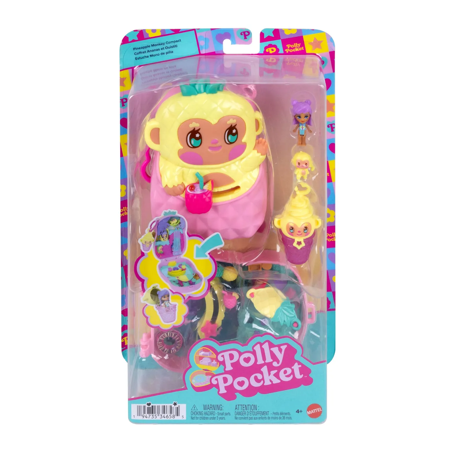 Polly Pocket Ananas Aapje Compact Speelset micropop