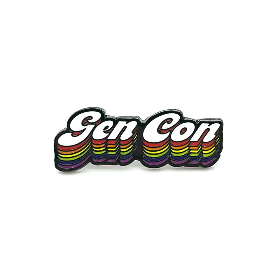 Roll A Crit Retro Rainbow Pride Gen Con 2025 pin hard enamel