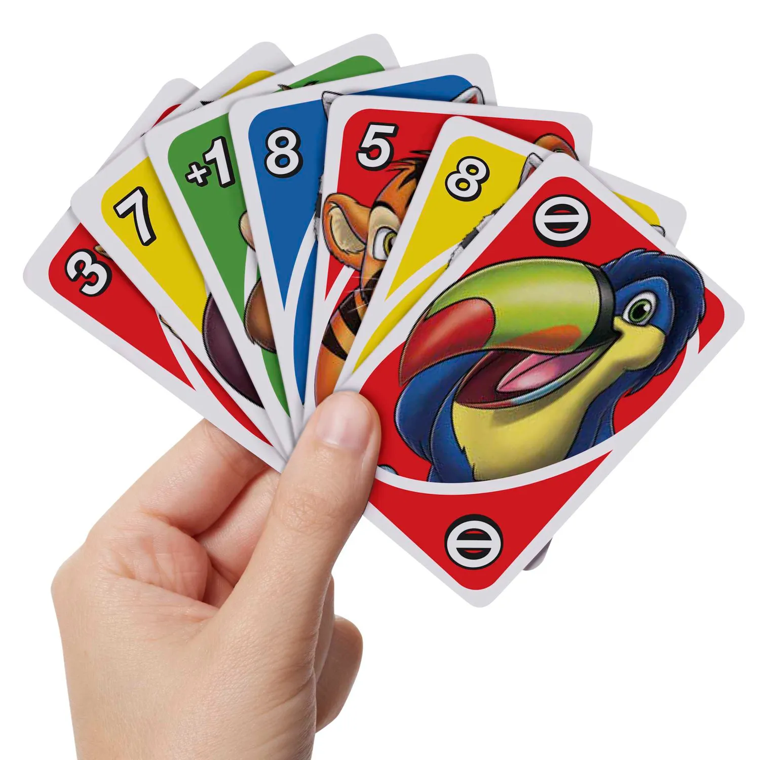 UNO Junior kaartspel dieren 3+ met 3 niveaus