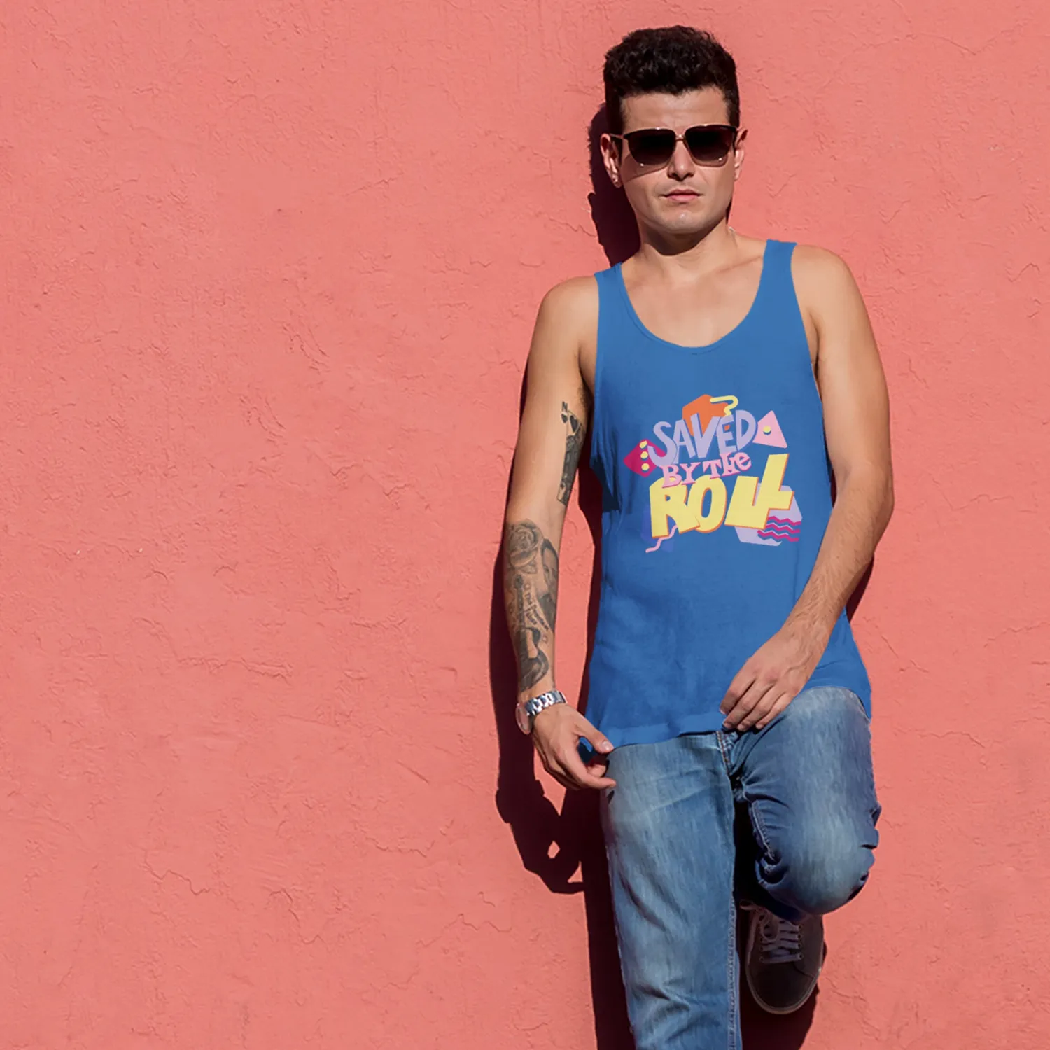 Roll A Crit Saved by the Roll tank top zwart katoen