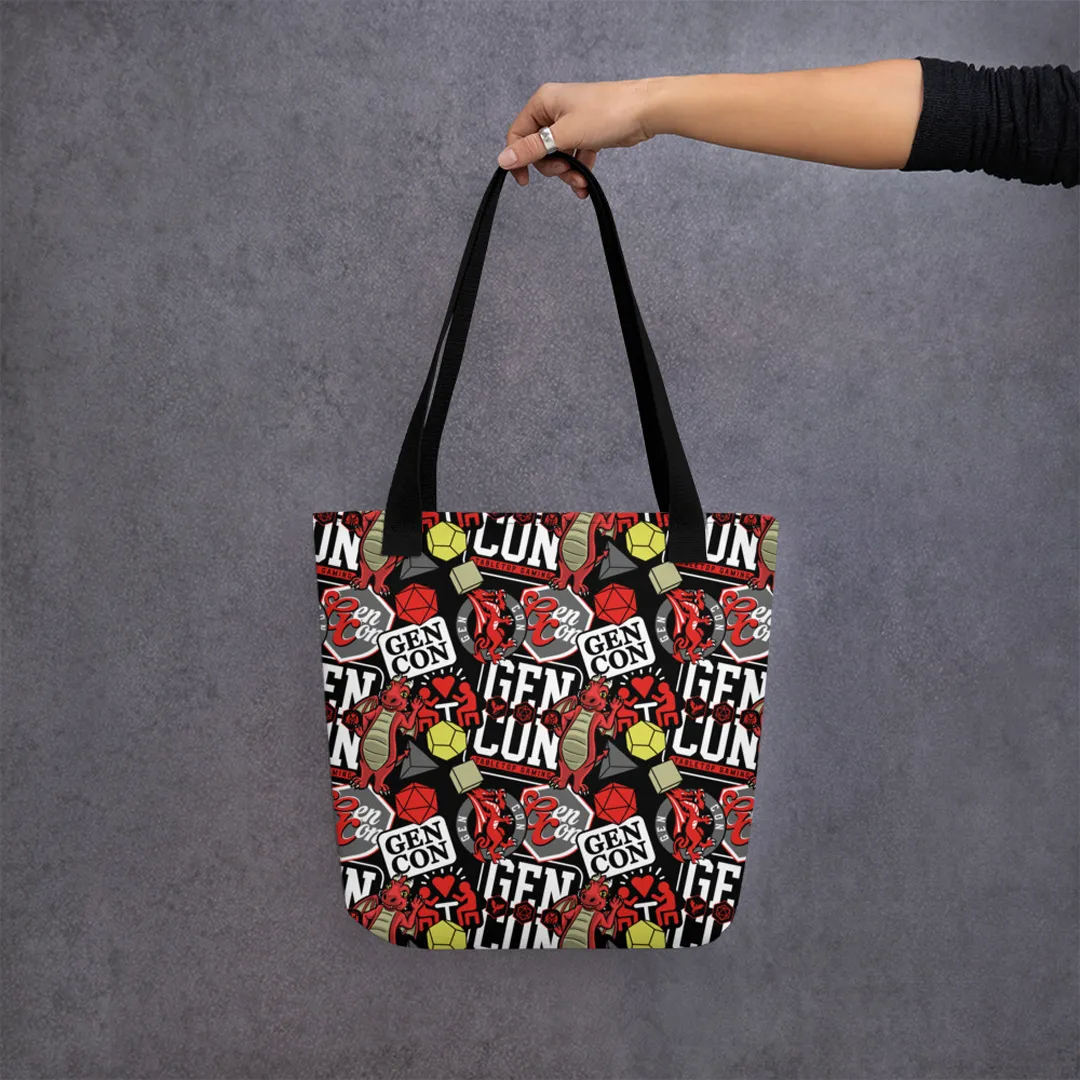 Roll A Crit Gen Con sticker tote bag 10 liter