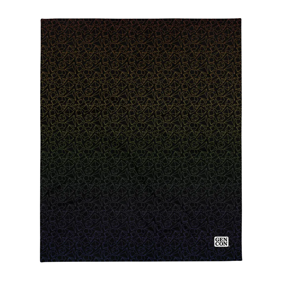 Roll A Crit Gen Con Rainbow Dice Pattern plaid 50x60 zacht