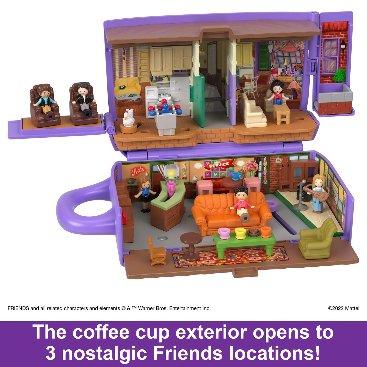 Polly Pocket Friends Collector compact Central Perk 6 poppetjes