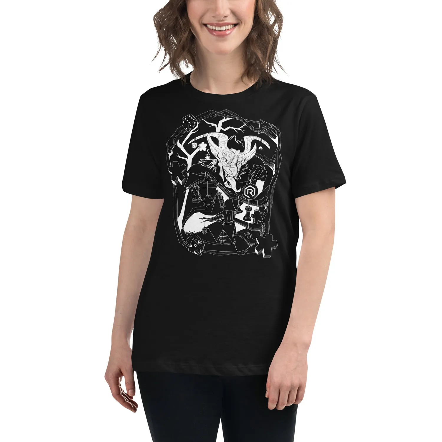 Roll A Crit Decorating Krampus dames T-shirt rood katoen