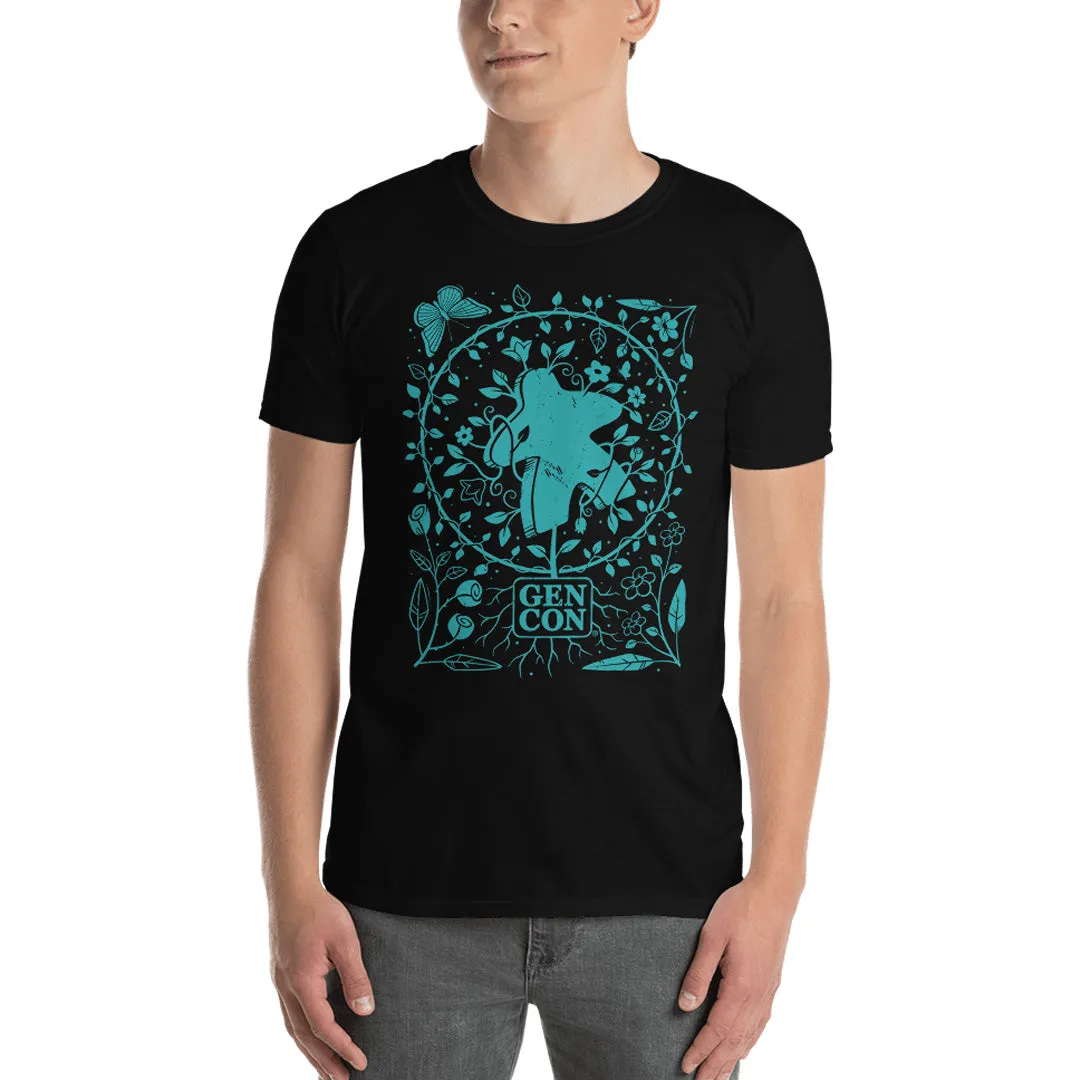 Gen Con Botanical Meeple T-shirt zwart katoen