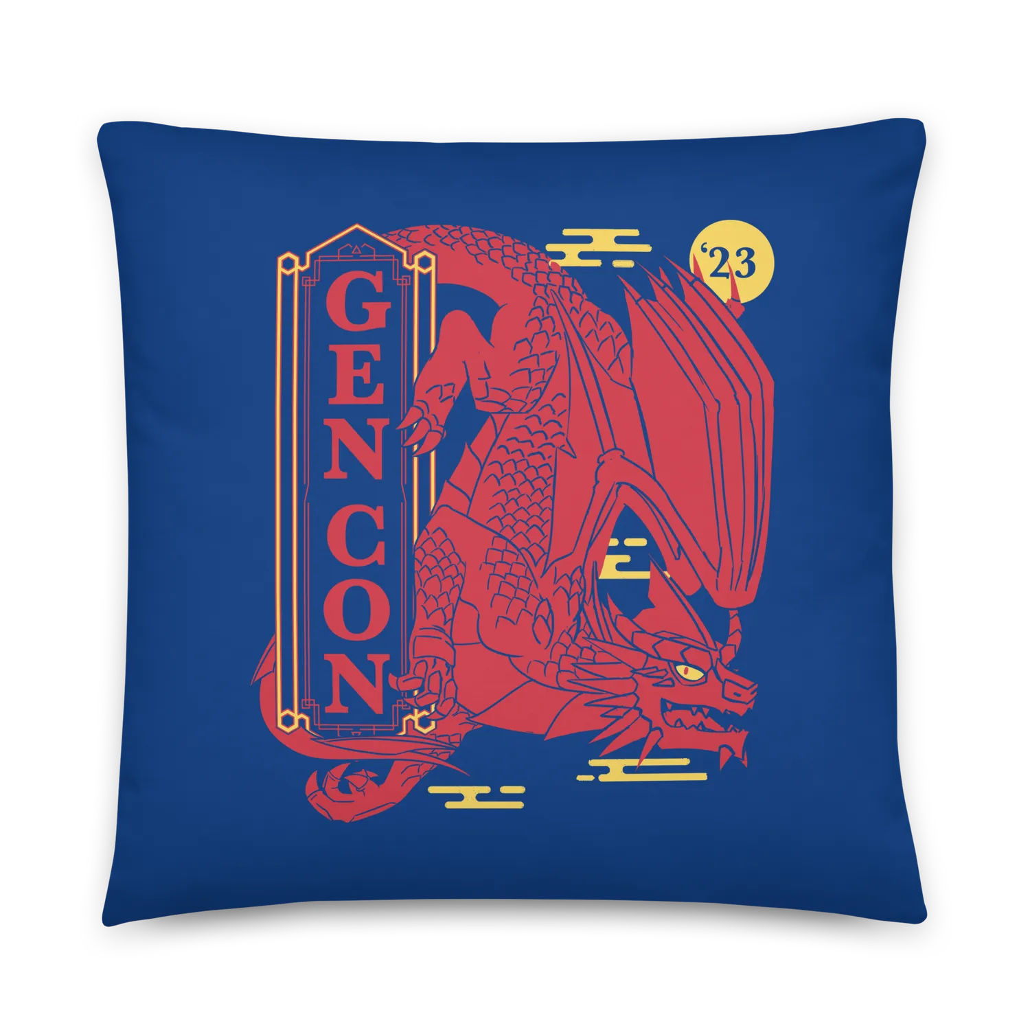 Roll A Crit Gen Con Red Dragon kussen 18x18 retro