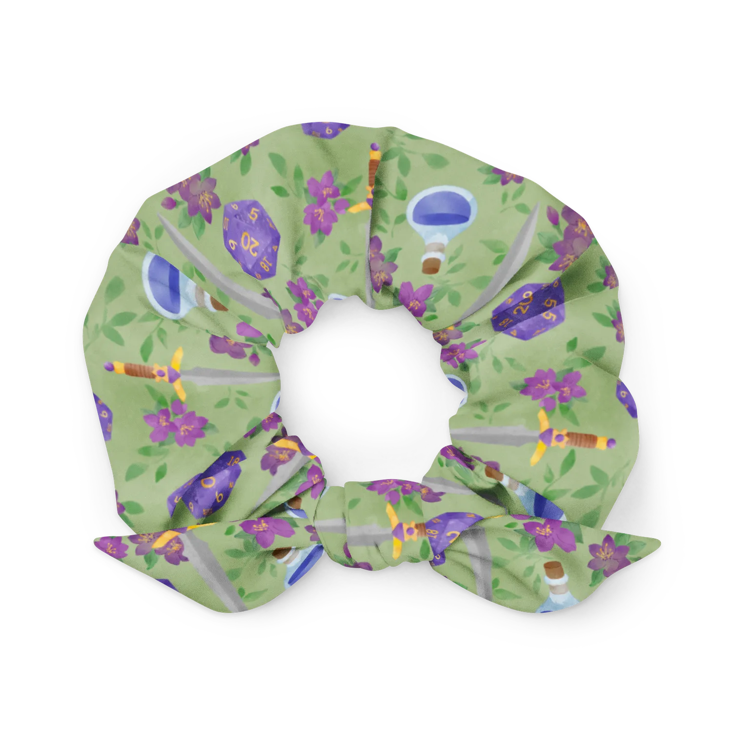 Gen Con Adventurer's scrunchie polyester paars bloemen