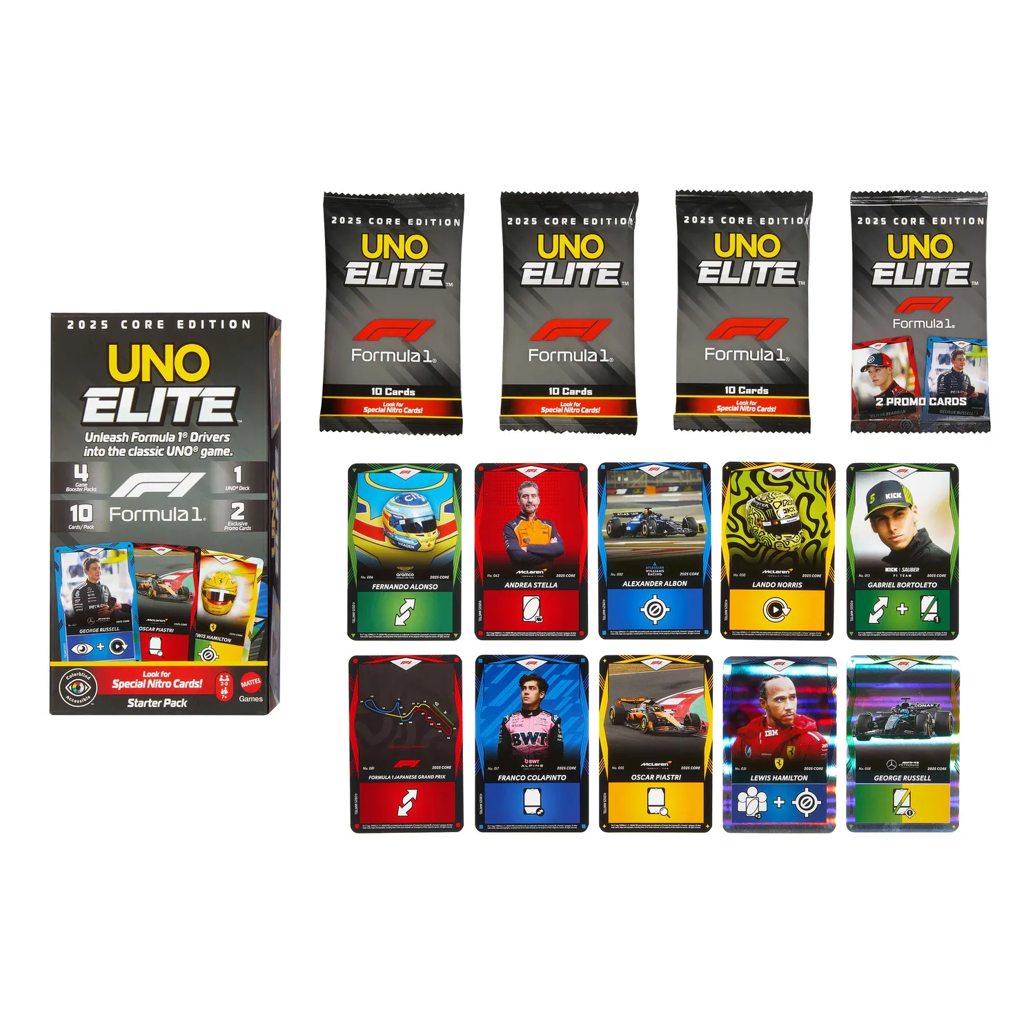 UNO Elite F1 startpakket kaartspel 112 kaarten Formule 1