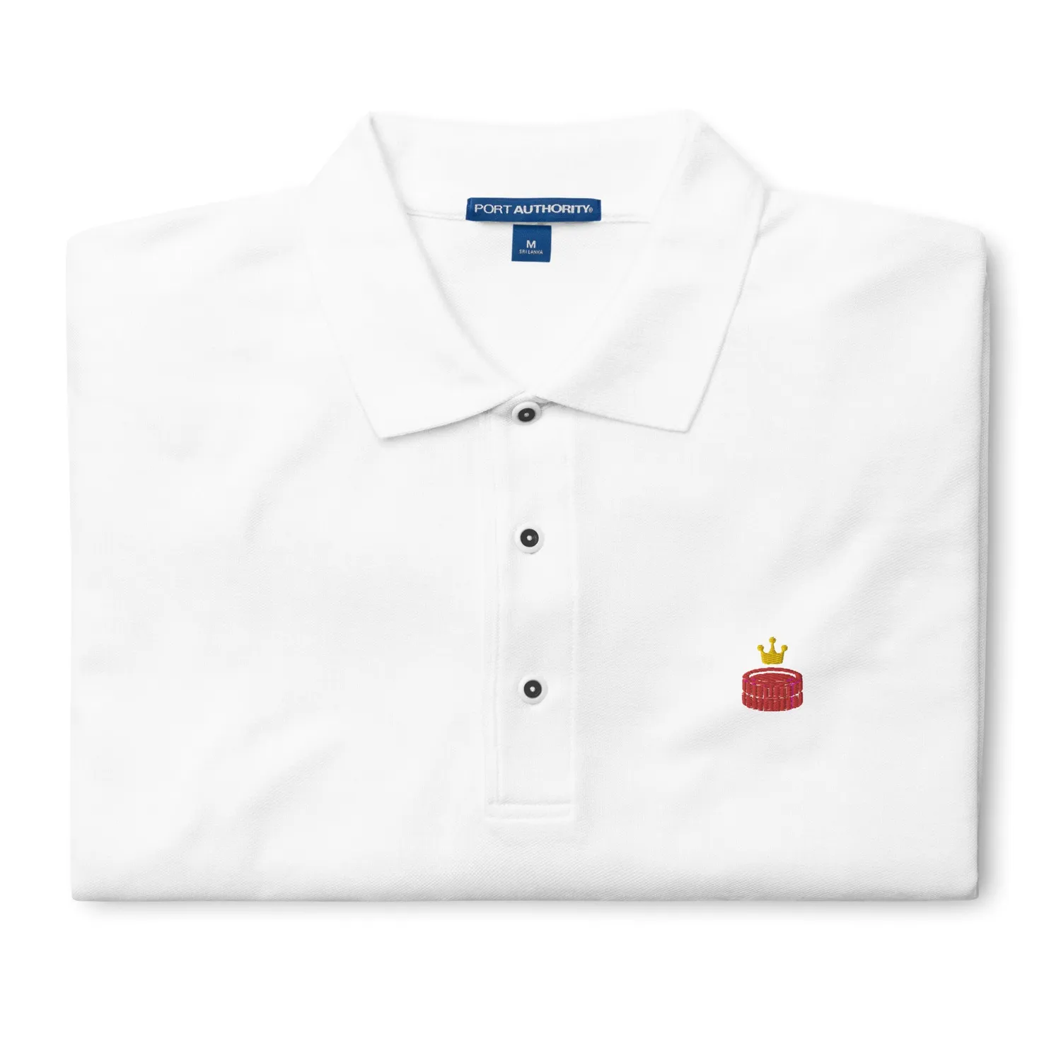 Roll A Crit King Me polo geborduurd zwart
