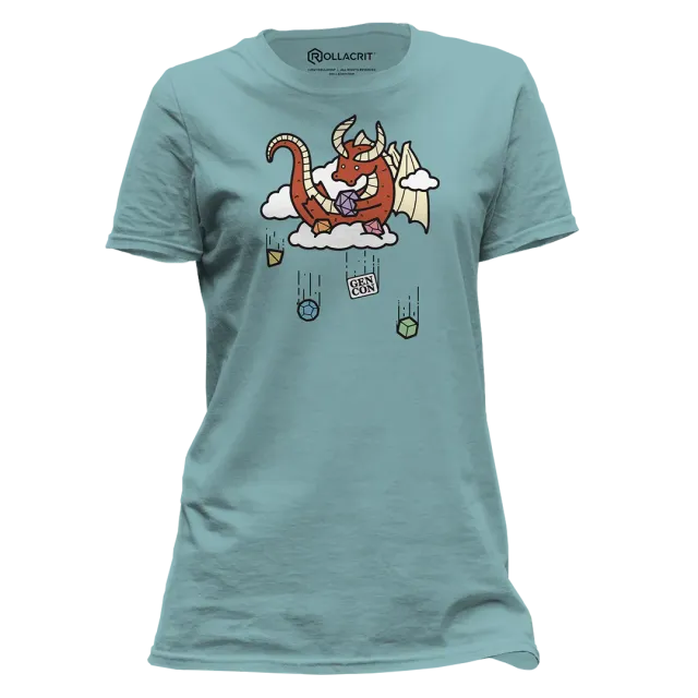 Roll A Crit Gen Con Skyrolling Genevieve Femme T-shirt Heather Blue Lagoon M