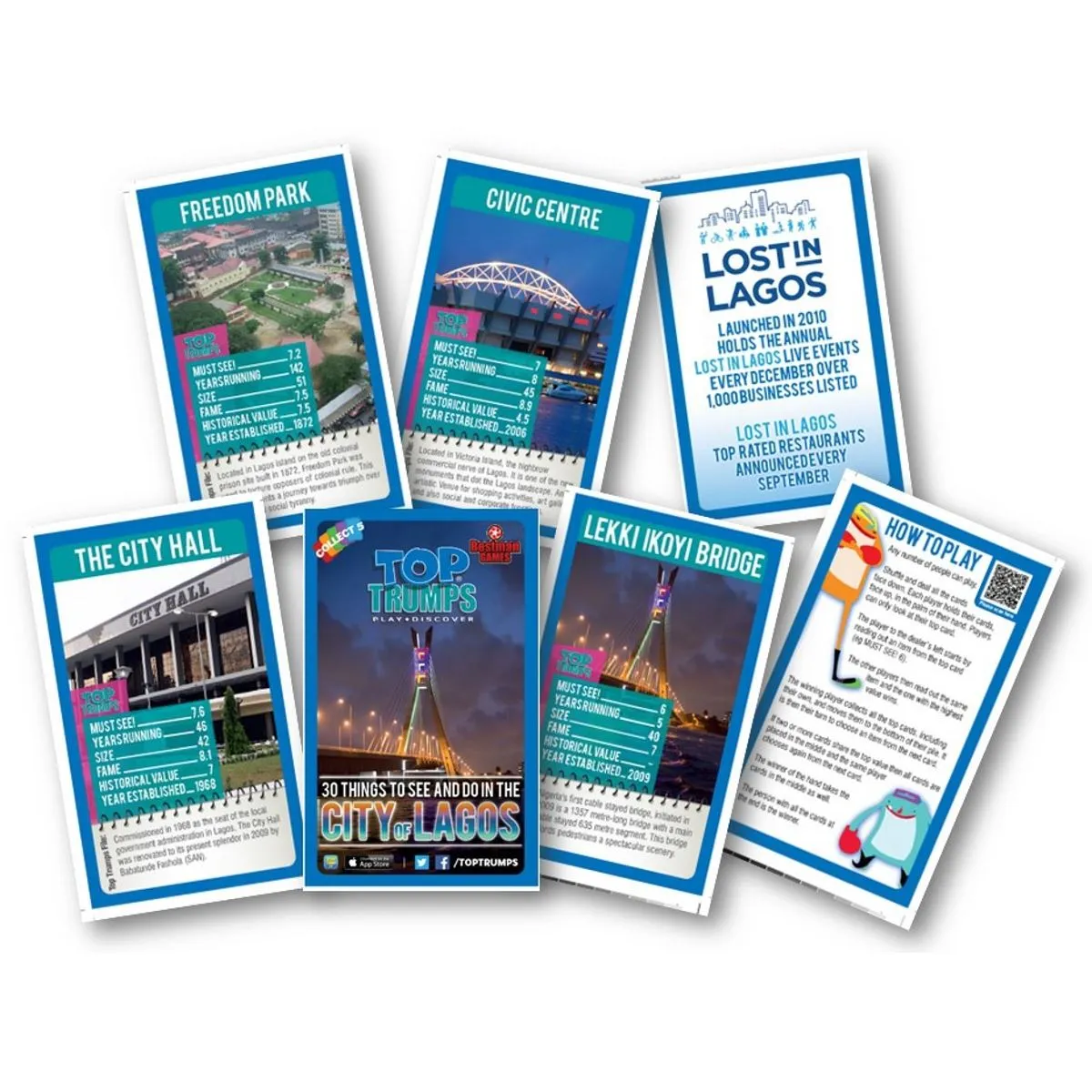 Top Trumps City of Lagos kaartspel 30 kaarten stad
