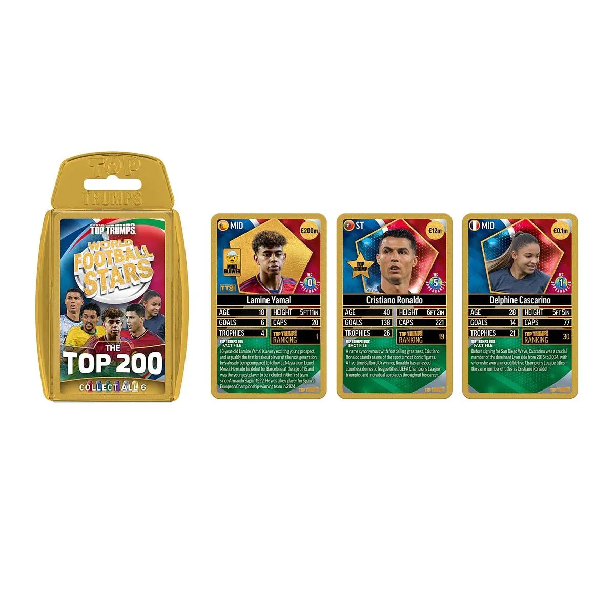 Top Trumps World Football Stars Top 200 kaartspel Chrome Gold