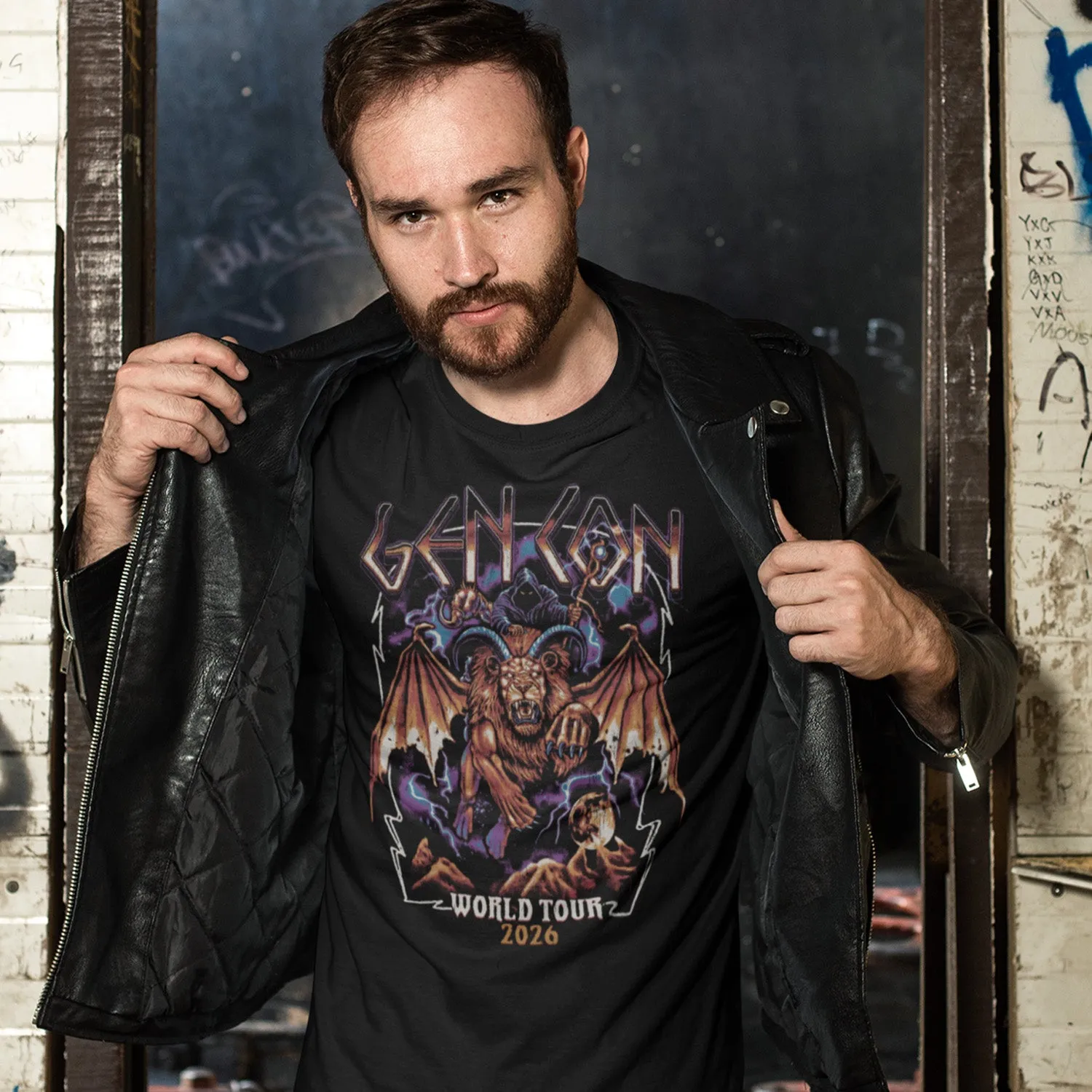 Roll A Crit Gen Con Manticore World Tour 2026 T-shirt katoen