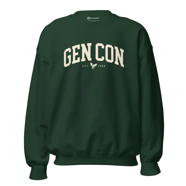 Roll A Crit Gen Con University sweater bosgroen katoen