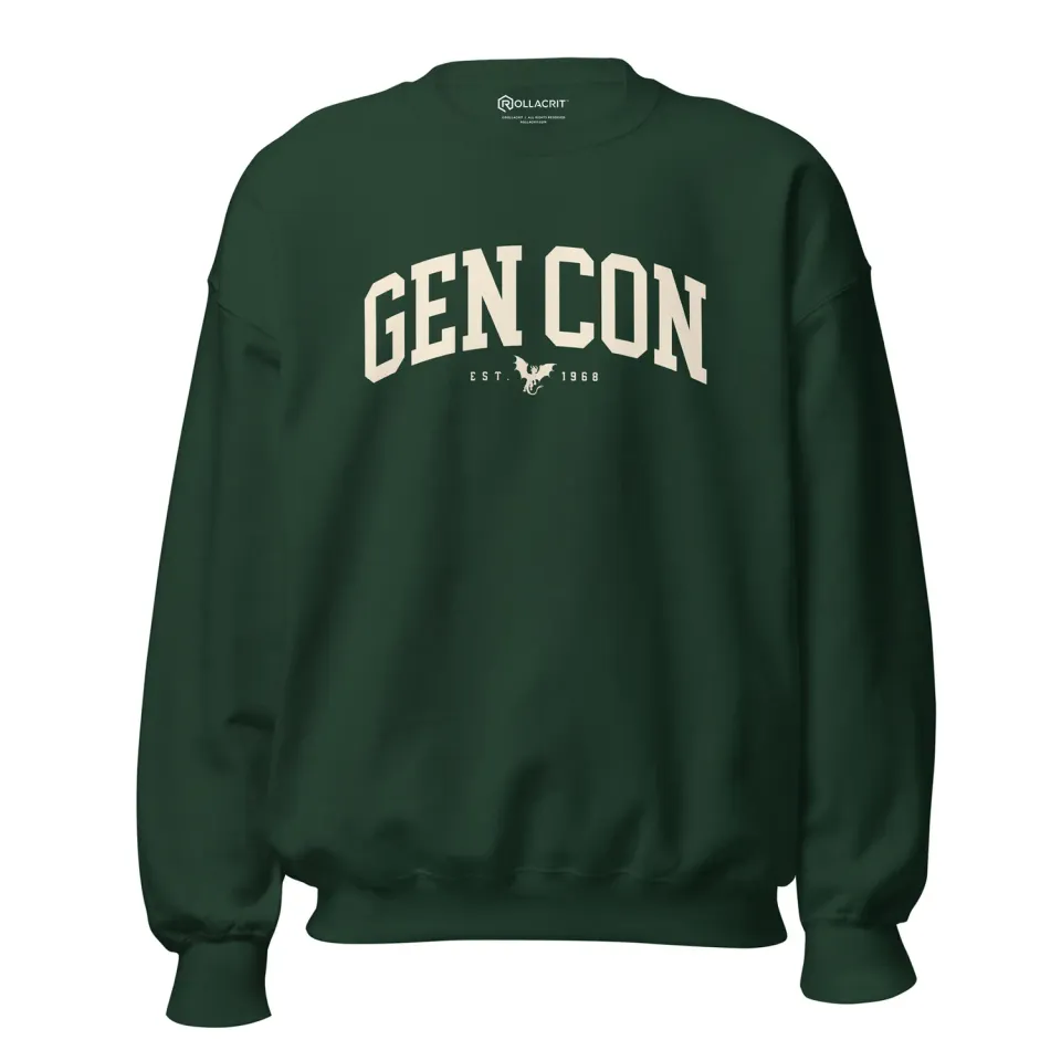 Roll A Crit Gen Con University sweater bosgroen katoen