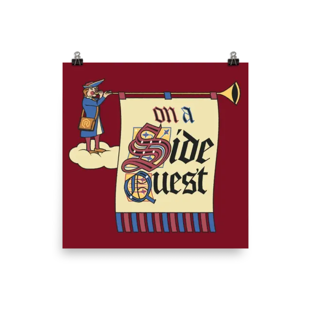 Roll A Crit On a Side Quest poster 30x30 cm