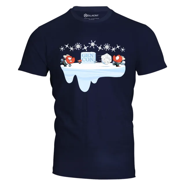 Roll A Crit Gen Con Kobold Snow Fight T-Shirt zwart winter