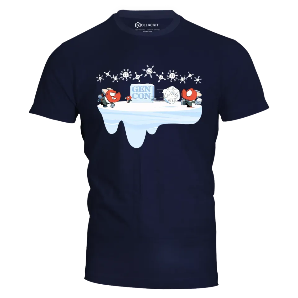 Roll A Crit Gen Con Kobold Snow Fight T-Shirt zwart winter