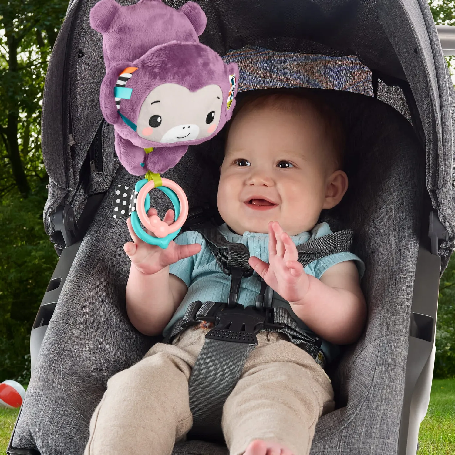 Fisher-Price Hangend Aapje muziekspeeltje paars