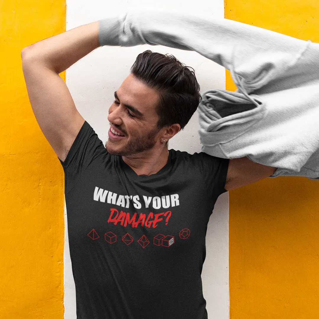 Roll A Crit Gen Con What's Your Damage T-shirt katoen