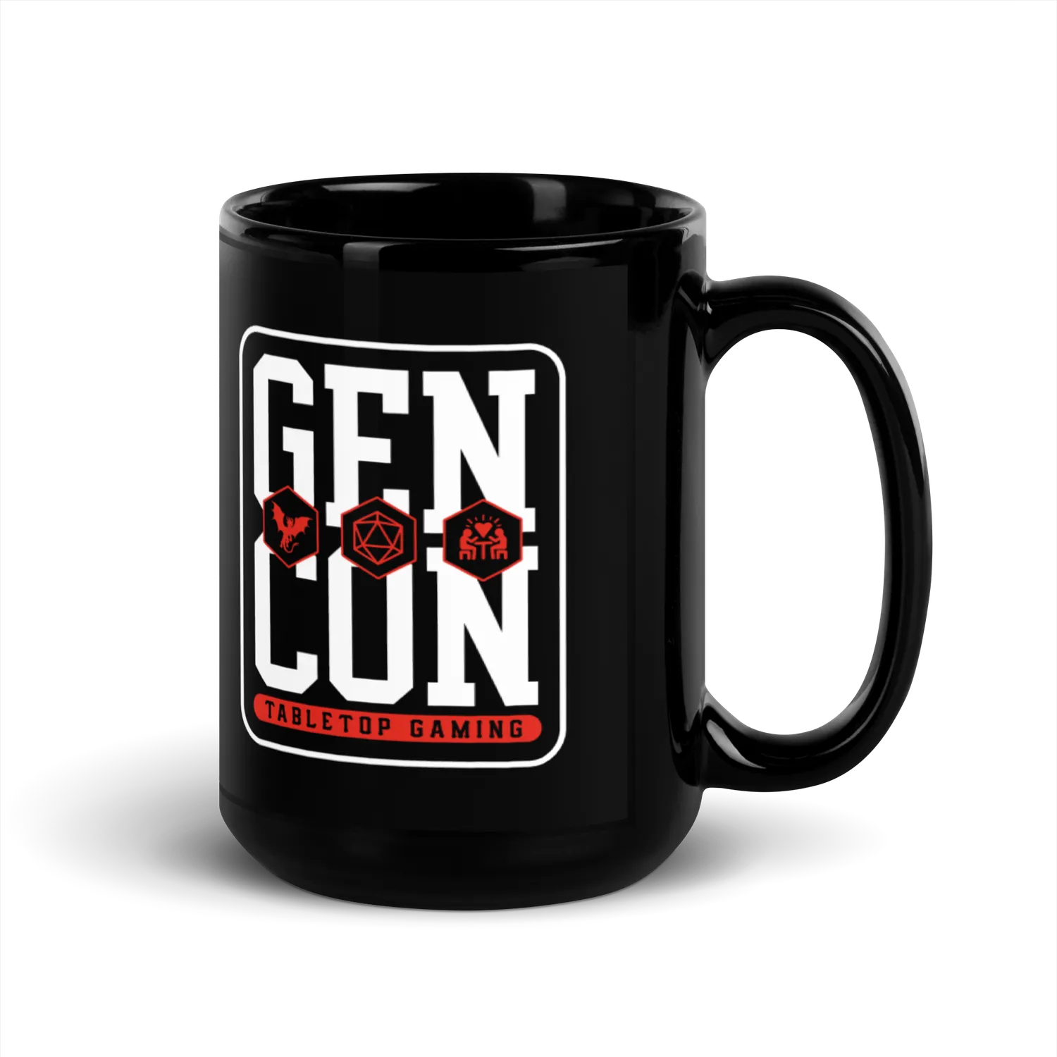 Roll A Crit Gen Con Icons mok keramiek zwart 11oz