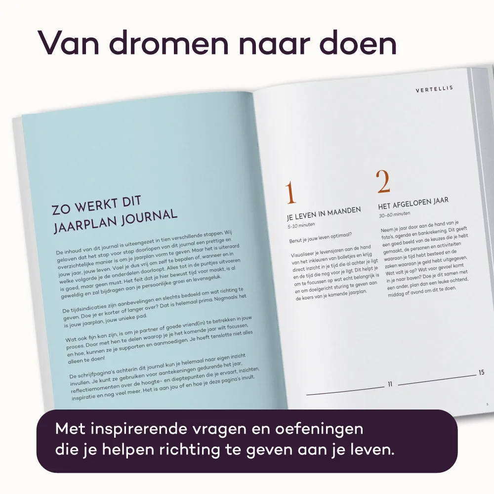 Vertellis Jaarplan journal reflectie doelen