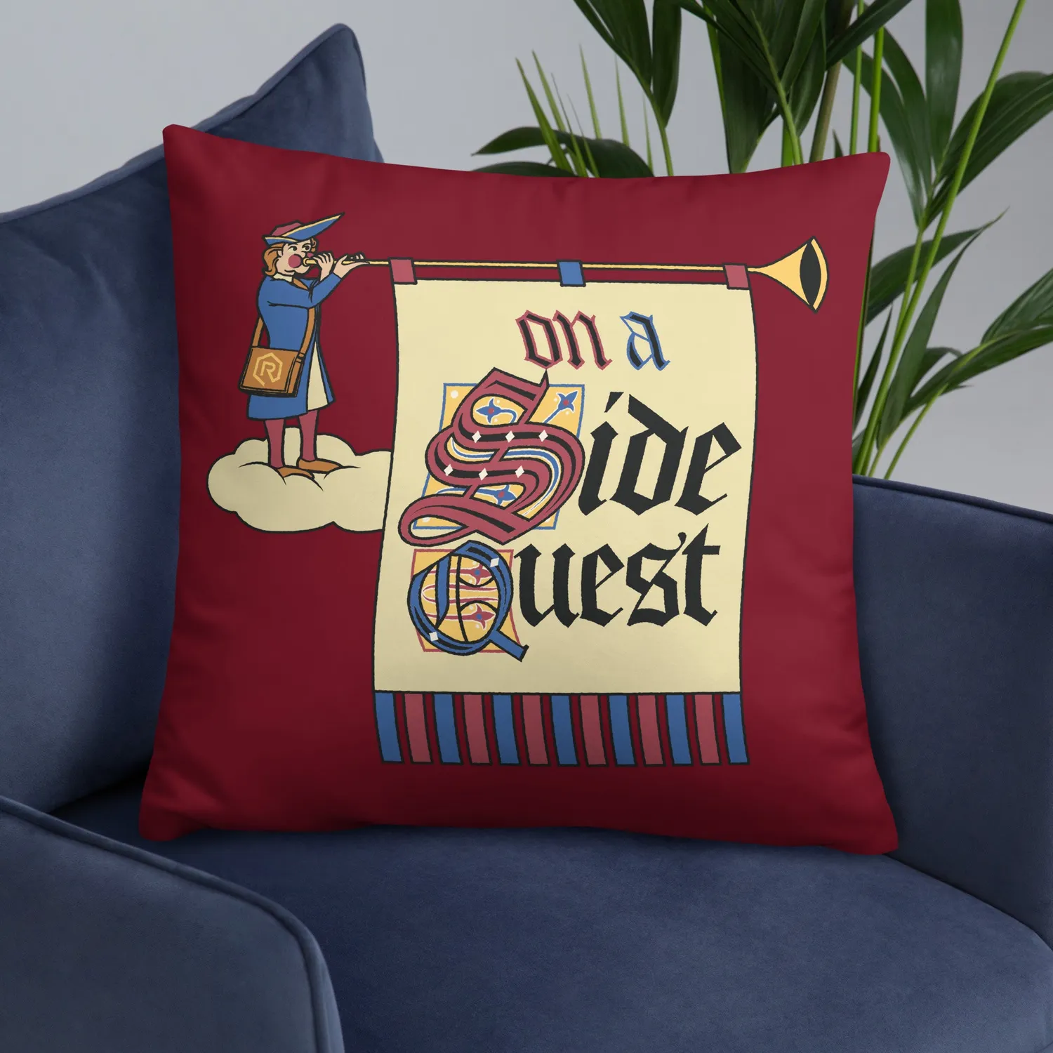 Roll A Crit On a Side Quest kussen 46x46 cm beige